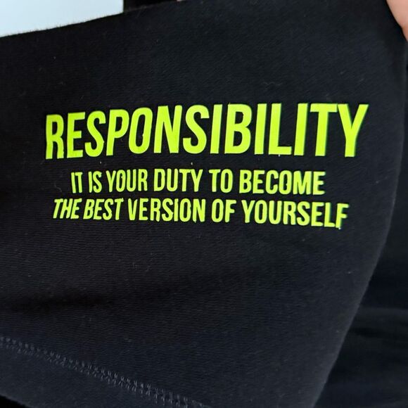 Miruko Graphic Print Black Drawstring Joggers Sweatpants XS NWT - Picture 5 of 11